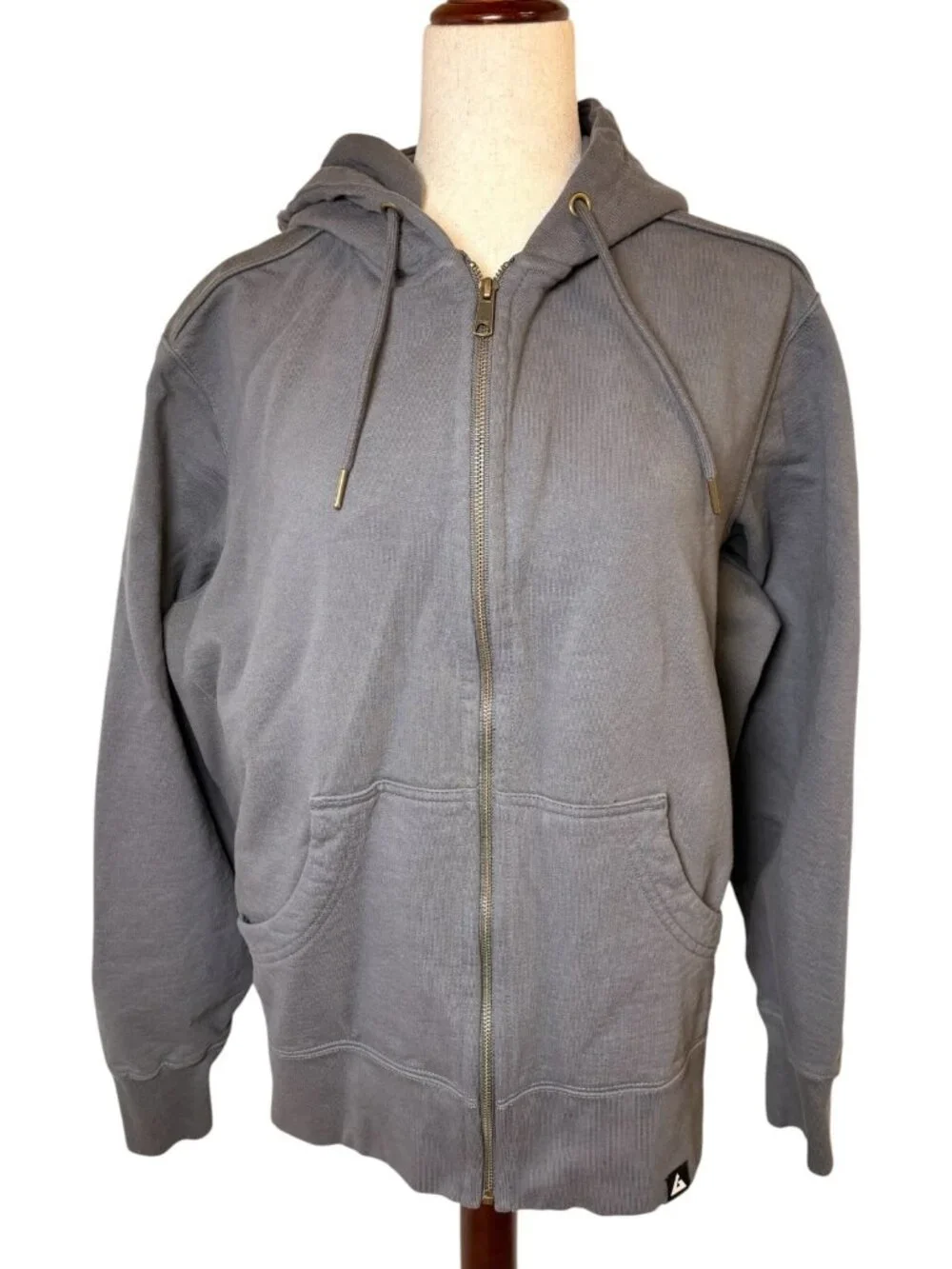 American Giant Classic Iron Gray Full Zip Heavyweight Cotton Hoodie Size Large
